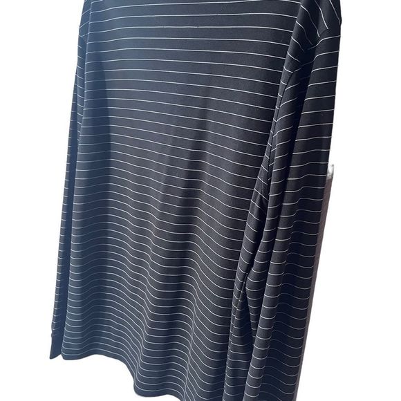 Polo Grand Slam Golf Polo Long Sleeved Black with White Pin Stripes - Picture 2 of 6